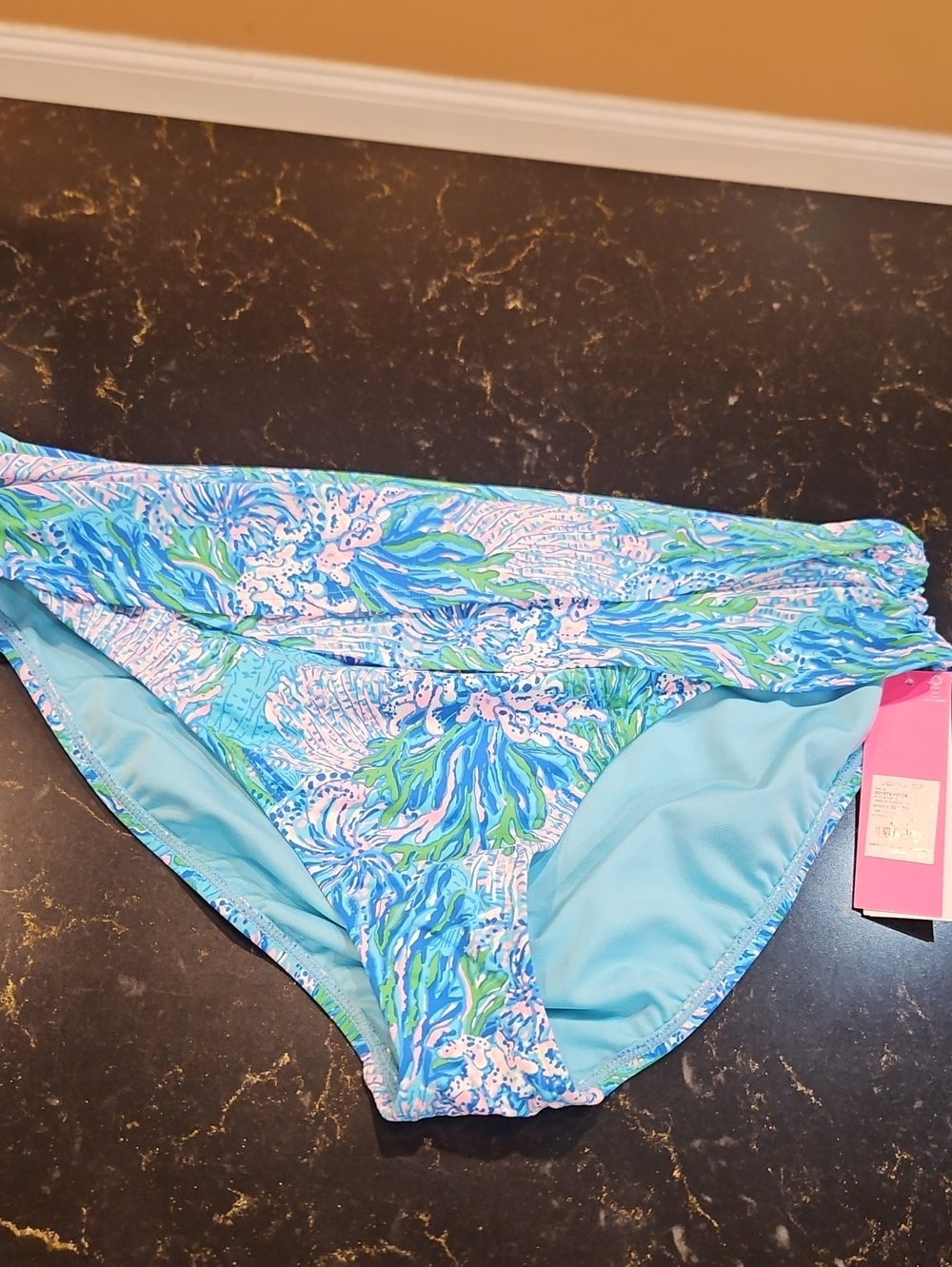 Lilly Pulitzer Blue Floral Print Women's Swim Bottoms
